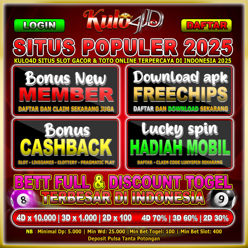 KULO4D Jakarta: Situs Toto Slot & Togel Online Gacor Terpercaya 2025 dengan Toto 4D